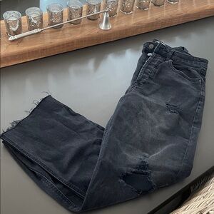 Wild Fable highest rise straight leg jean in washed black